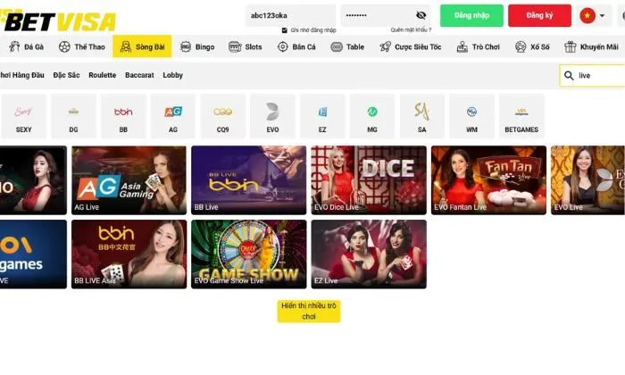 Live Casino Betvisa