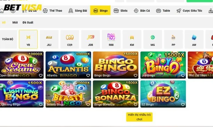 Bingo YB Betvisa Đôi nét về sảnh game YB Betvisa