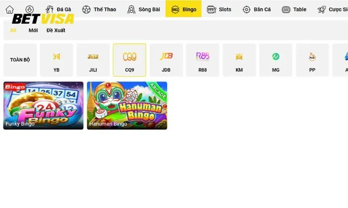 Bingo CQ9 Betvisa Giới thiệu sảnh game Bingo CQ9 Betvisa