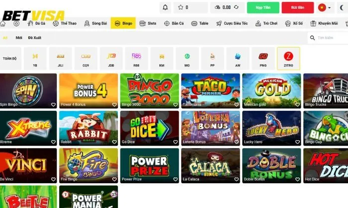 Bingo ZITRO Betvisa Chơi Bingo ZITRO Betvisa uy tín