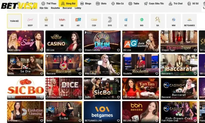 Game bài Betvisa Tham gia những game bài hấp dẫn tại Betvisa