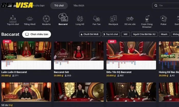 Game bài Betvisa Baccarat Betvisa