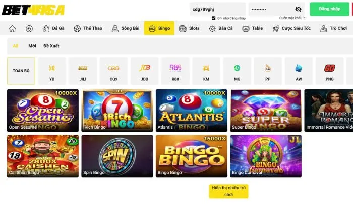 Giấy phép kinh doanh Betvisa List game hấp dẫn tại Betvisa